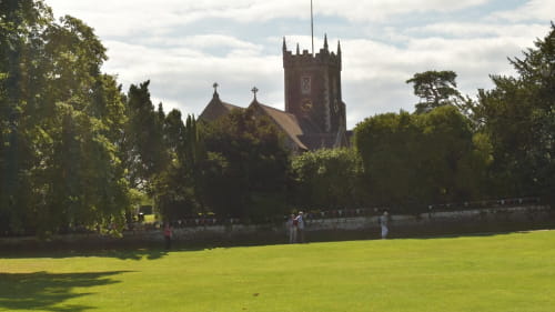Sandringham House seen behind trees